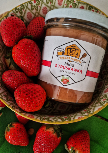 Miód kremowany z truskawką 400g