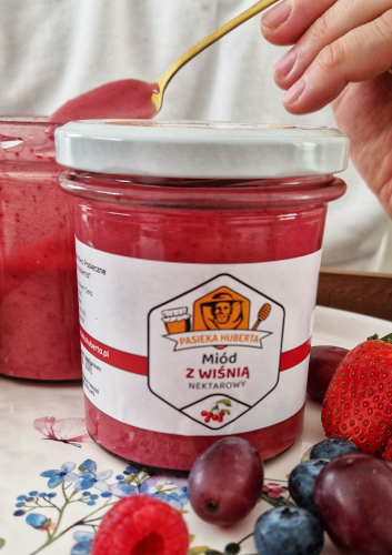 Miód kremowany z wiśnią 400g
